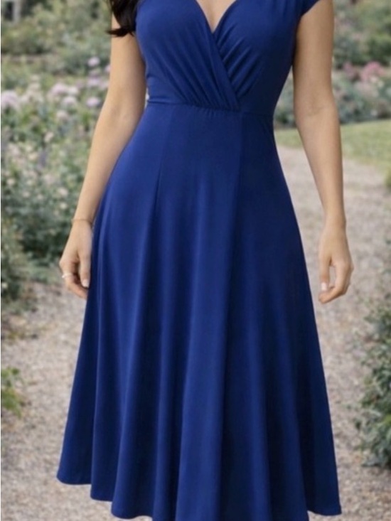 Ralph Lauren Dresses & Skirts - Ralph Lauren Royal Blue V-Neck Midi Dress